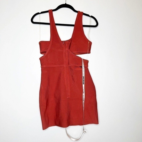 NWT House of CB Michi Rust Cut Out Mini Dress Women's Bodycon Size L - Picture 3 of 10